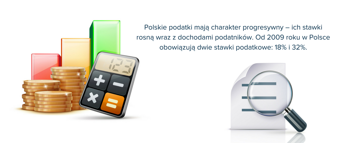 od 2009 roku w Polsce obowiązują dwie stawki podatkowe: 18% i 32%