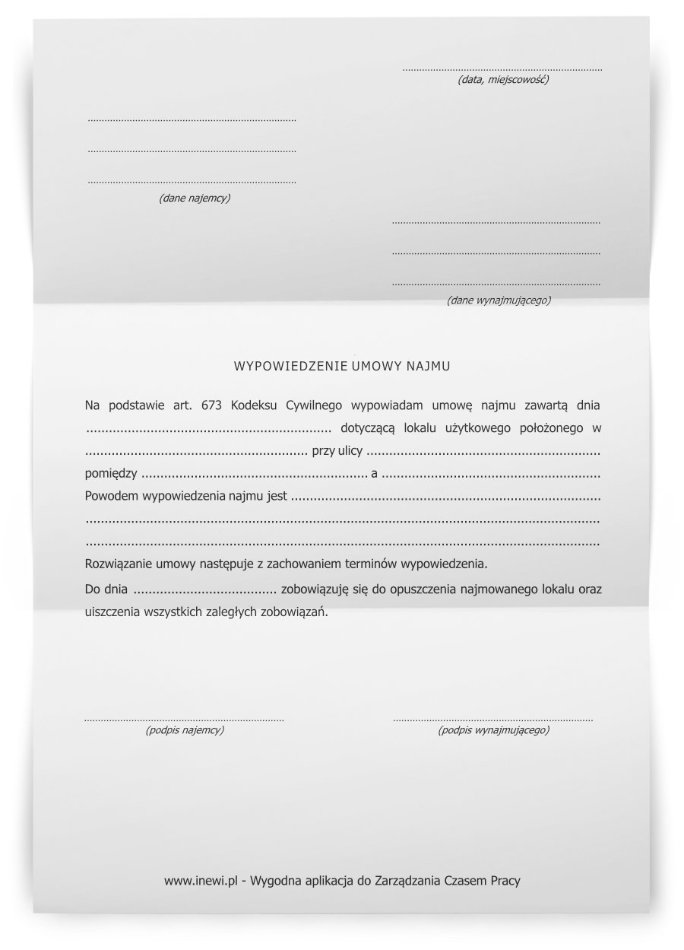 wypowiedzenie umowy najmu pobierz darmowy wzór druk doc pdf inewi